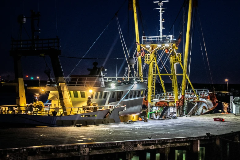 a ship that is sitting on a dock