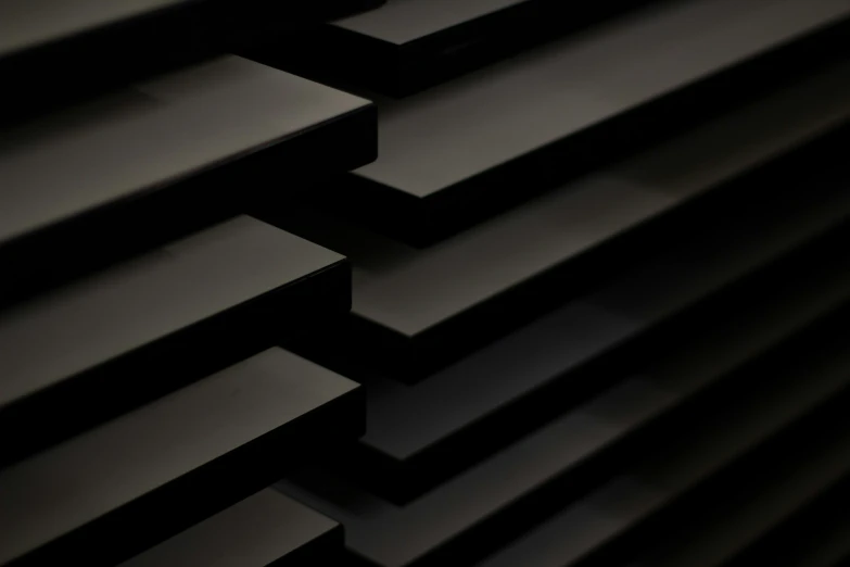 a closeup of black and white po of blinds