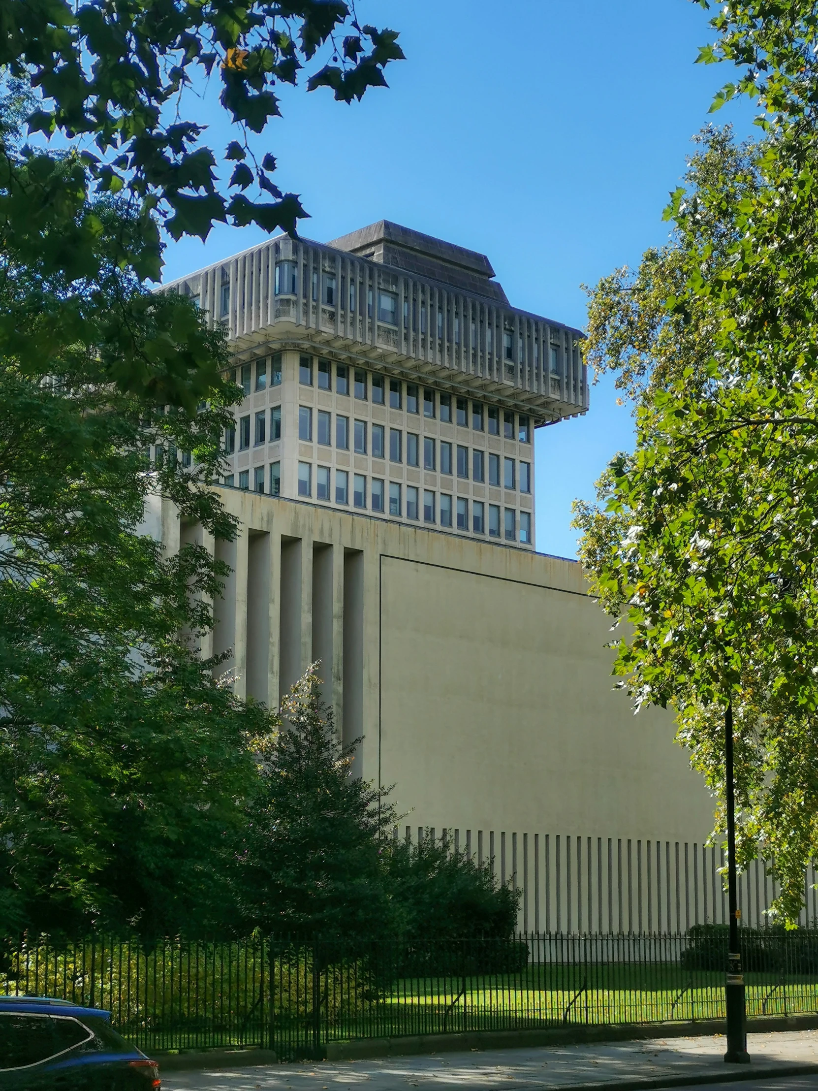 the building is designed with an unusual design