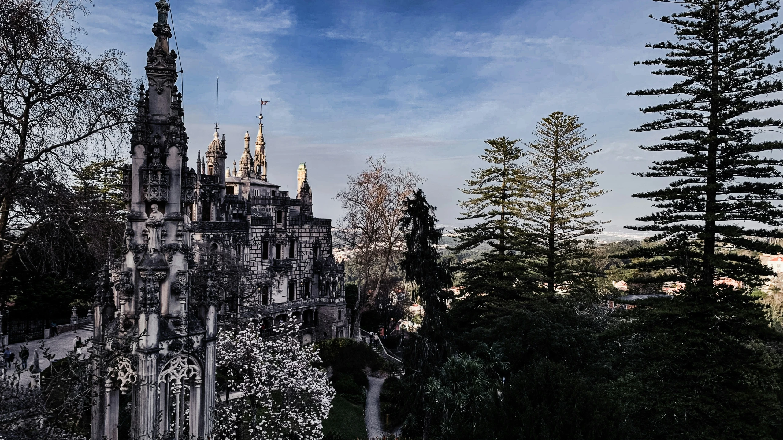 large cathedral with spires stands out among trees