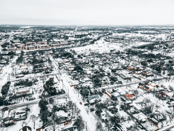 a snowy town covered in lots of snow