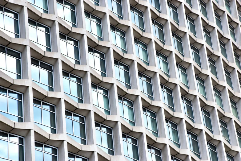 an abstract architecture po, with many windows and the facade of the building is made up of blocks