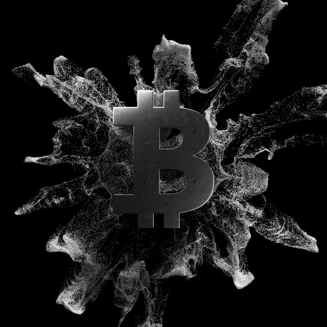 the bitcoin is displayed on a dark background