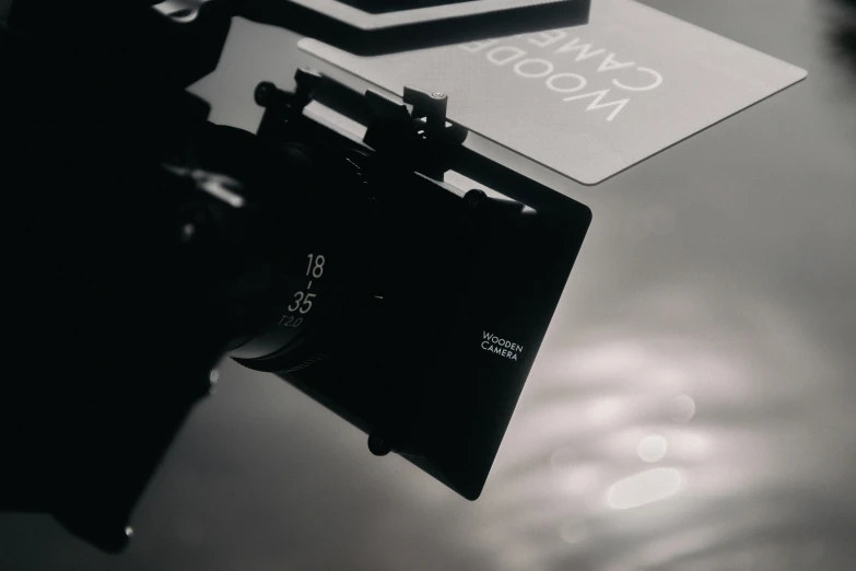 a close up view of the logo on a camera