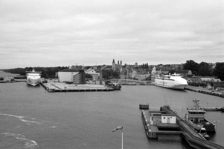 the harbor has two ferries going in and out of the boats