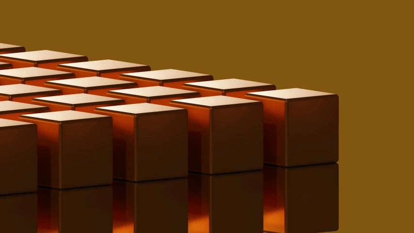 an array of cubes are arranged around one another