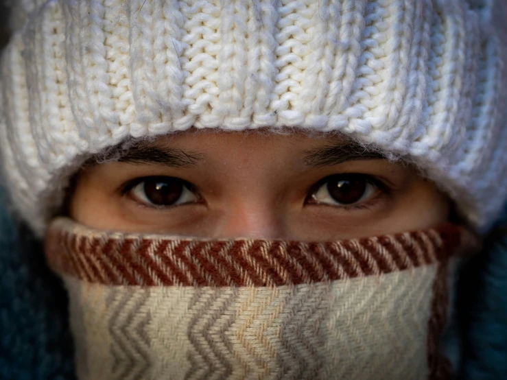 this is a person wearing a knitted cap