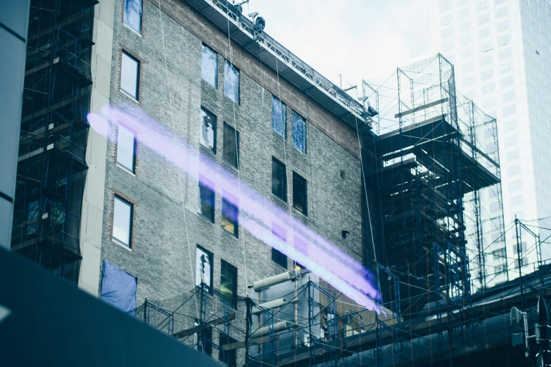 a building with scaffolding around it