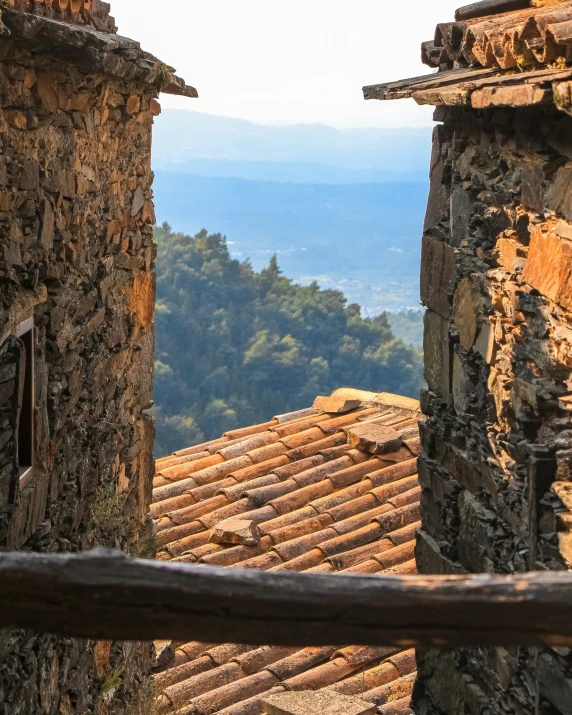 some windows are set in a building and outside