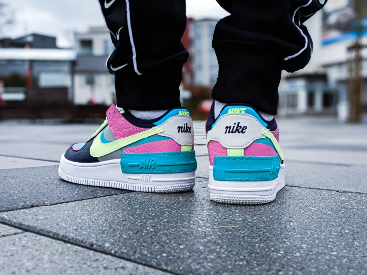 the nike air force 1 is colorfully painted