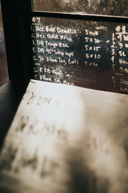 the menu outside a window looks like graffiti