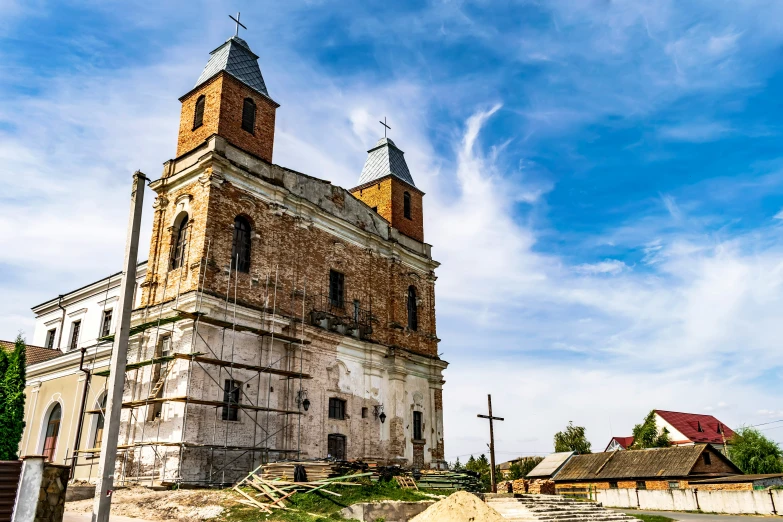 the church is being torn down and destroyed