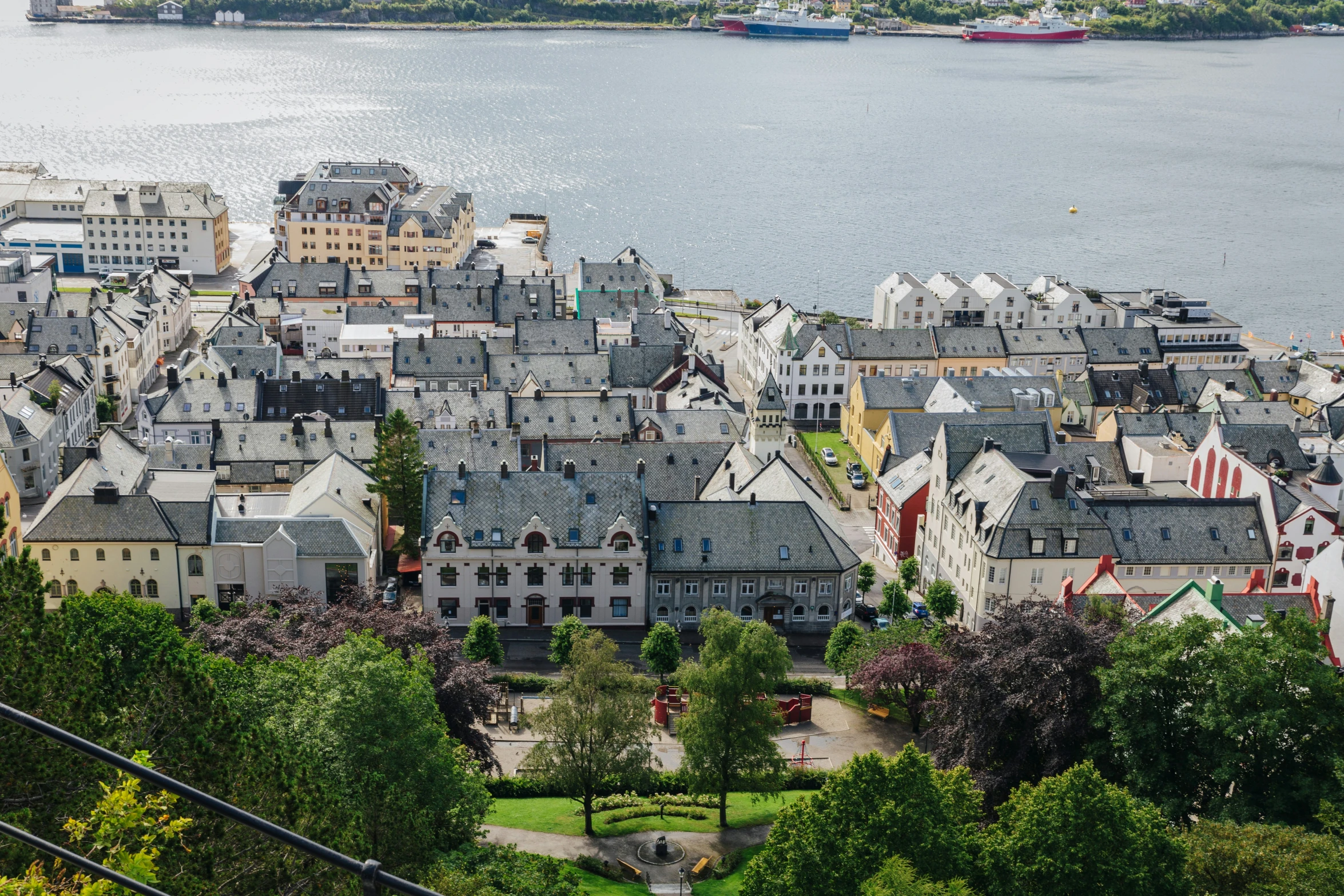 a large city with lots of buildings near the water