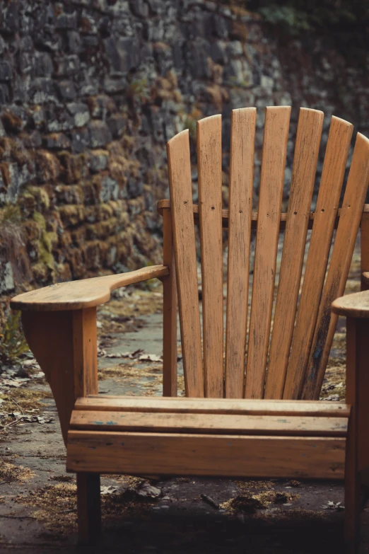 the wooden lawn chair is ready to be picked up