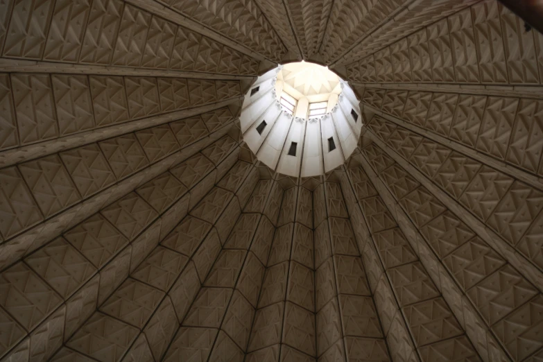 there is an interesting view from below of a dome