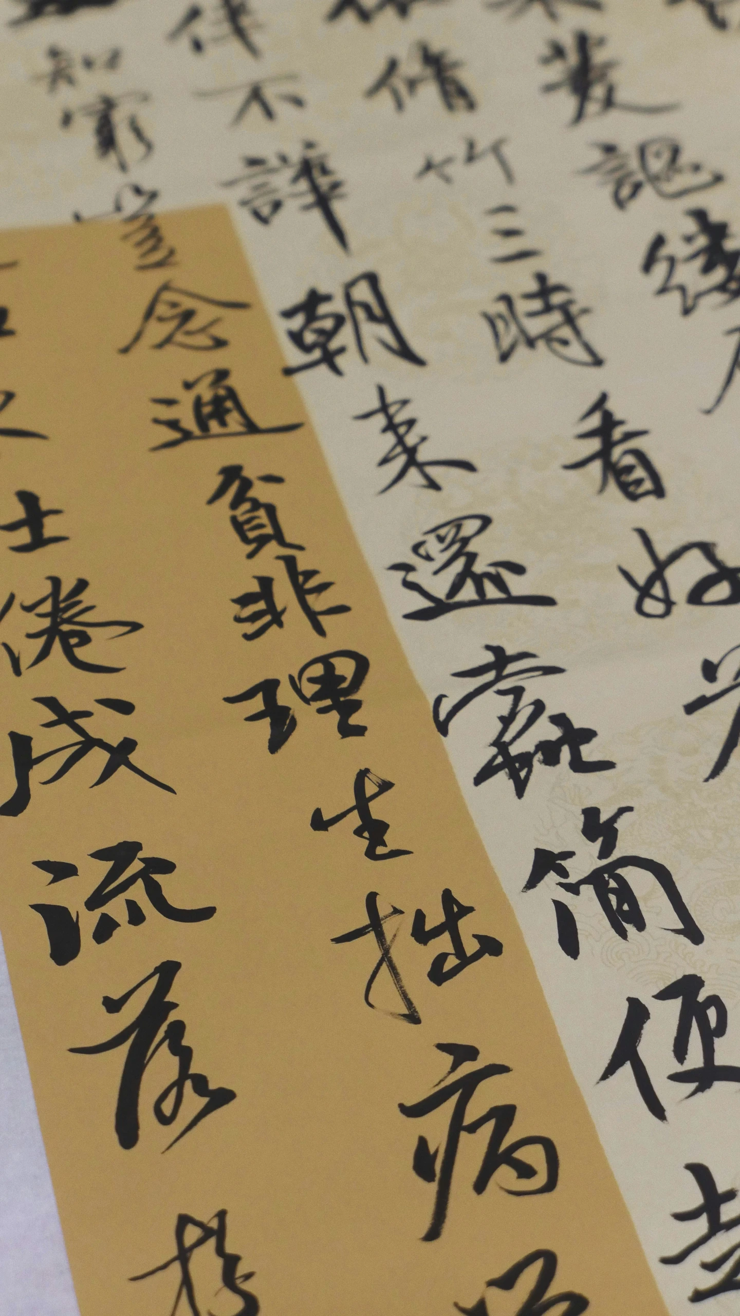 a group of different oriental writing that are on display