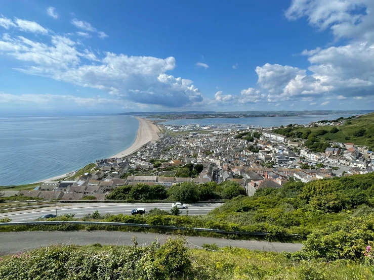 a scenic view of the coastline and ocean