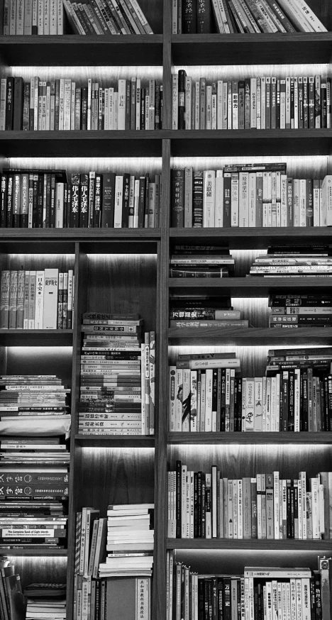 a large bookshelf filled with lots of books