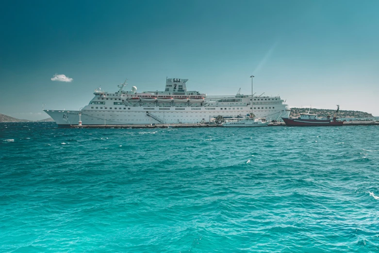 a big ship is on the water at this dock