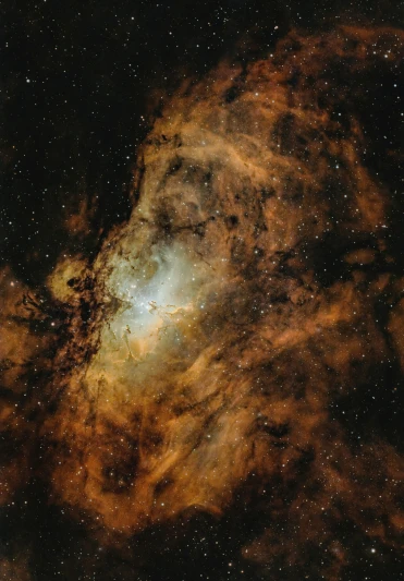 the large, dying star has formed an area of dust
