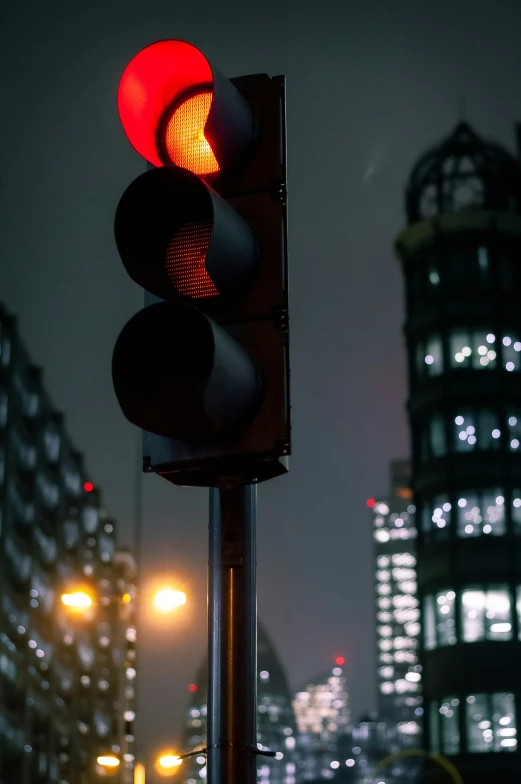 the traffic light is lit up with a lot of lights