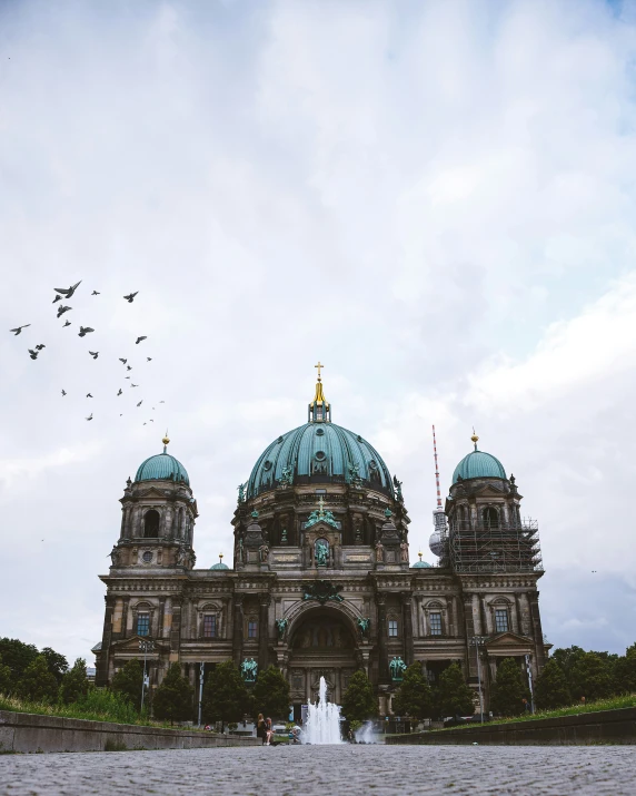 a beautiful church in the middle of a park