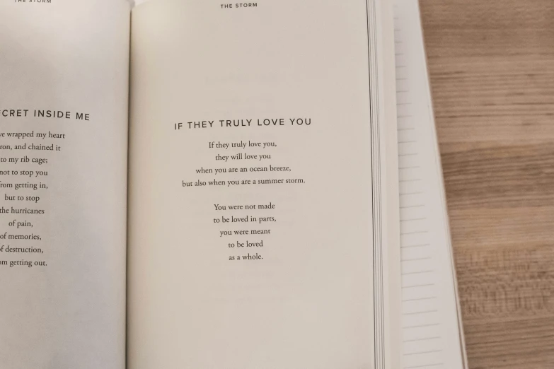 a book that is open to someone's text