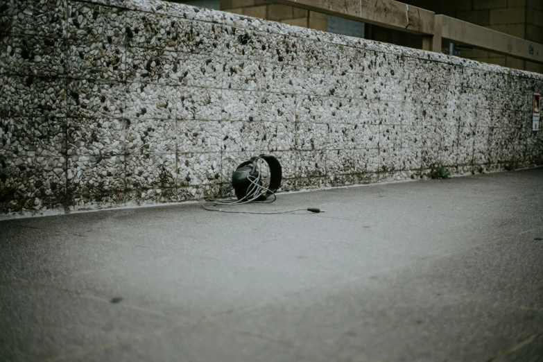 a bike laying in the middle of the street