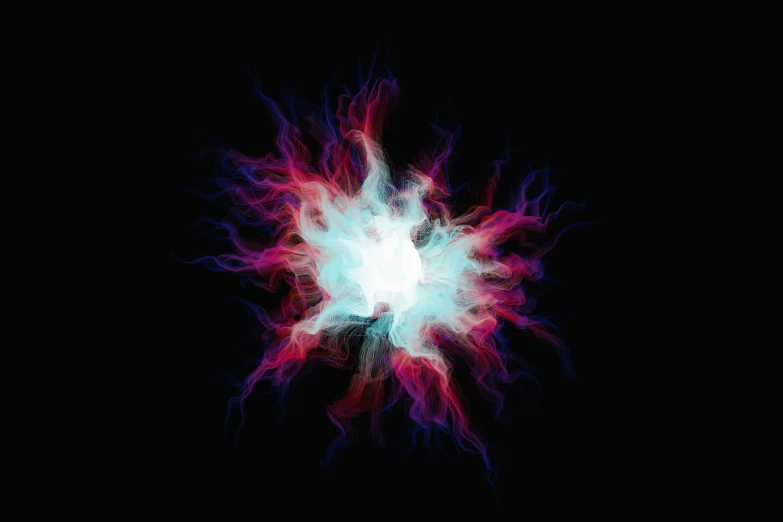 red and blue explosion in the dark