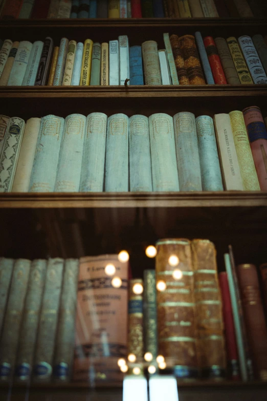 a book shelf filled with lots of books