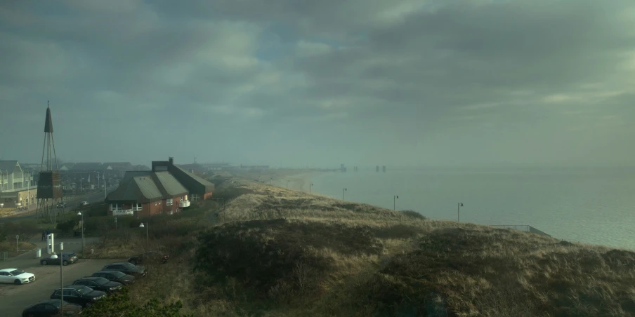 the view over the town of a coastal location