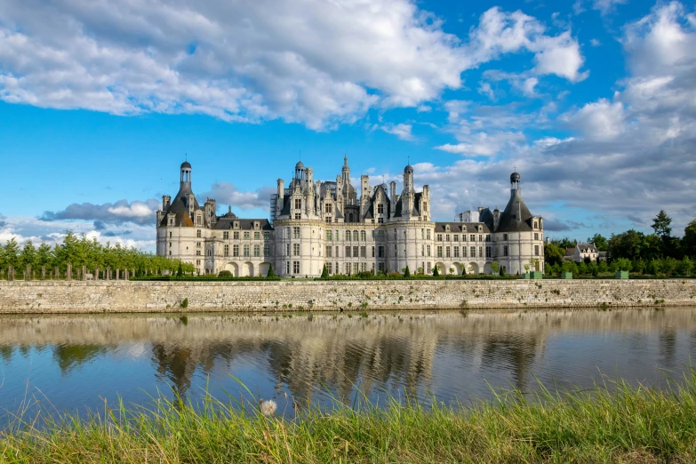 a castle in the middle of some water