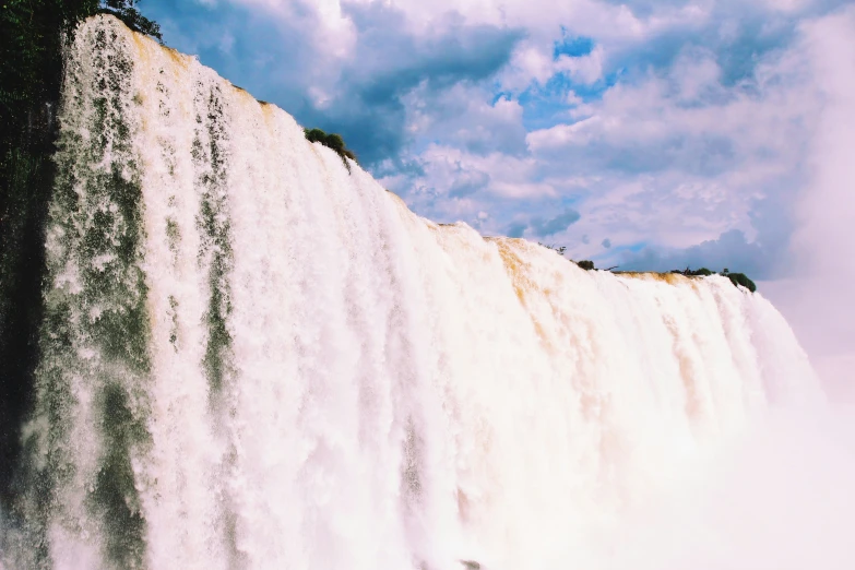 the water fall that is located over the cliff