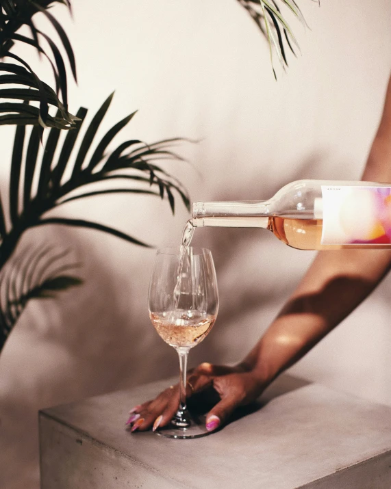 a woman pouring wine into a glass