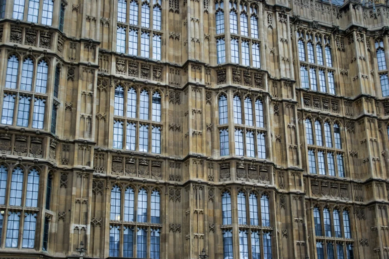 an architectural building with arched windows in it