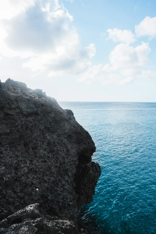 view of the ocean from a cliff