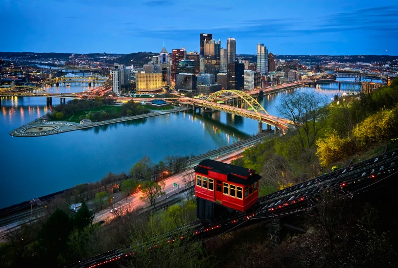 this is the city and train tracks taken from above