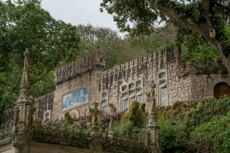 the building is made from old bricks and has many windows