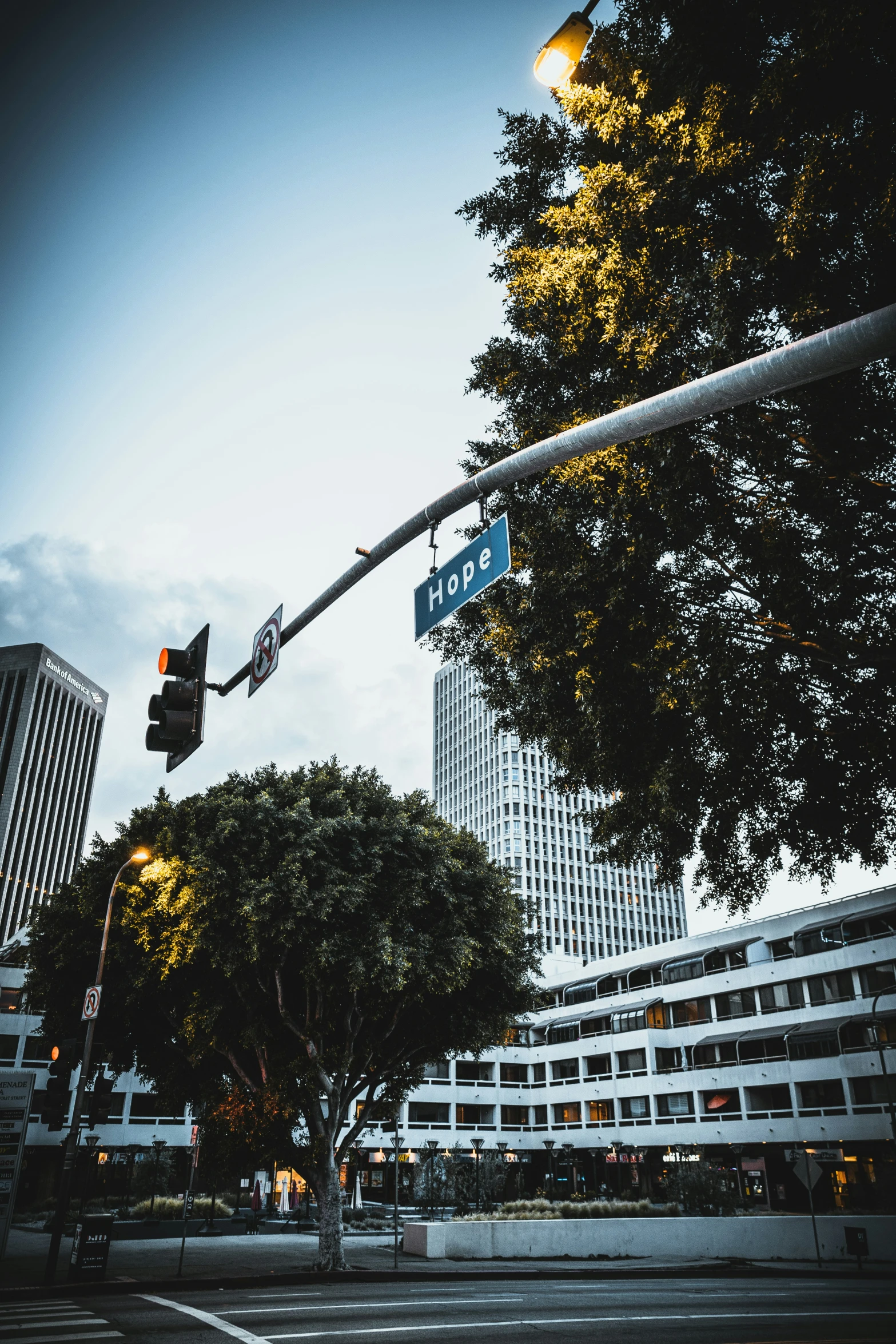 a city street with a building behind it