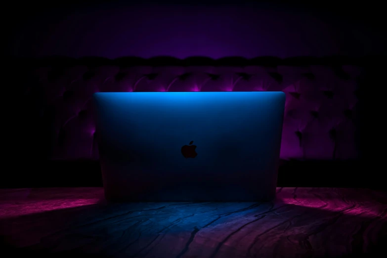 this is an image of a laptop in the dark