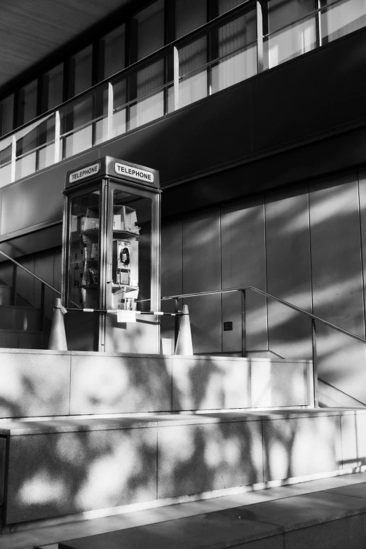 the phone is built into the outside of a building