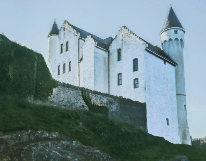 an image of an old castle on the side of a hill