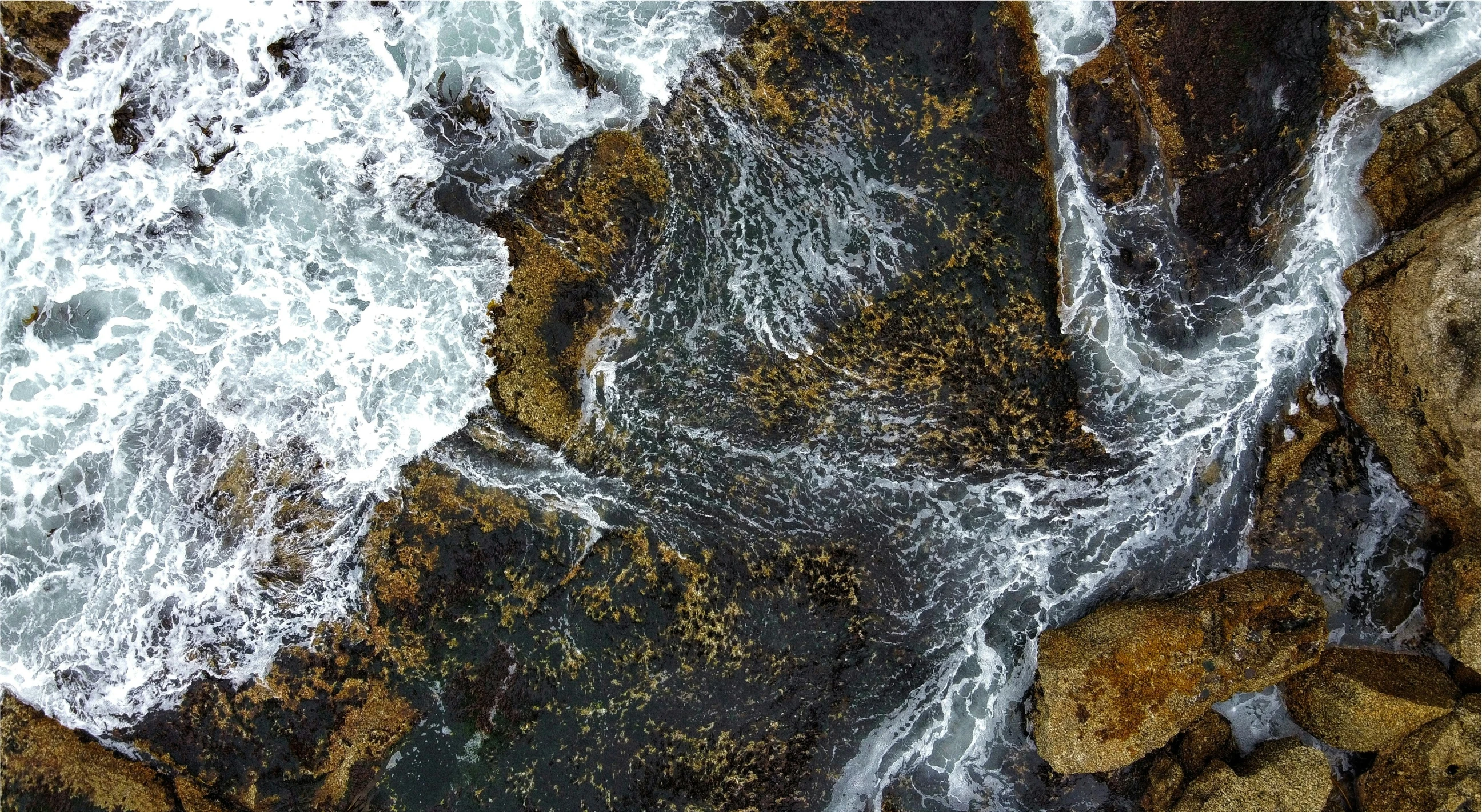 rock covered in water from the air