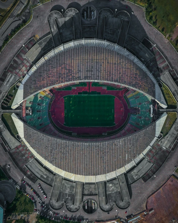 an aerial view of a stadium from above