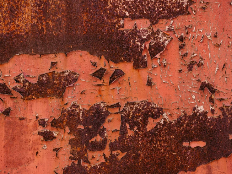 rusted wall with various layers of chipped paint
