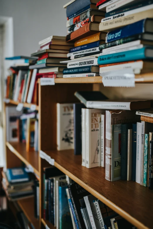 there is a large amount of books on the shelves