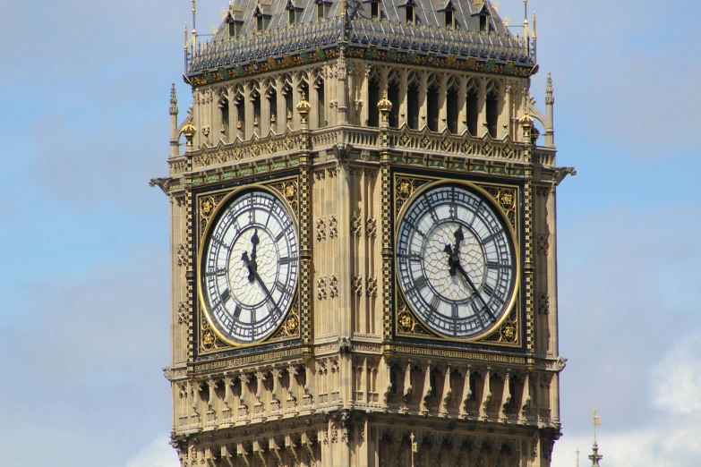 there is a tower that has two clocks on it