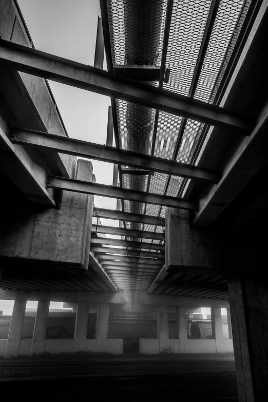 abstract pograph of an outdoor area with concrete pillars