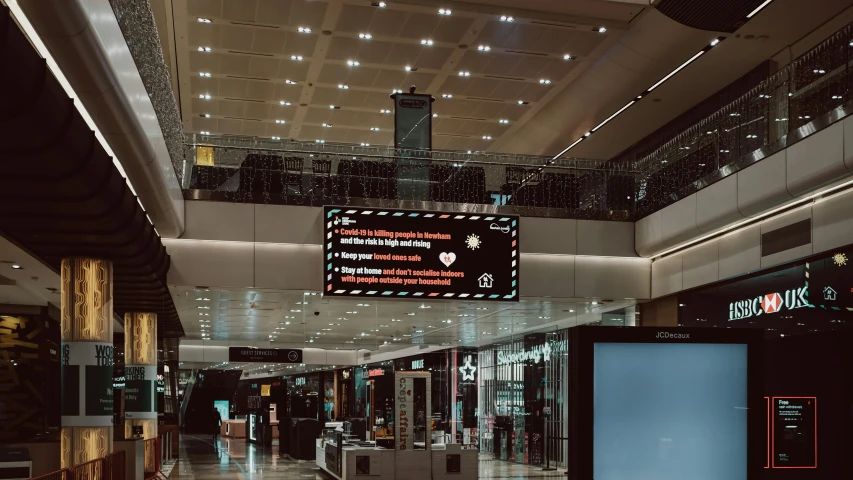 large display showing the current times in the mall