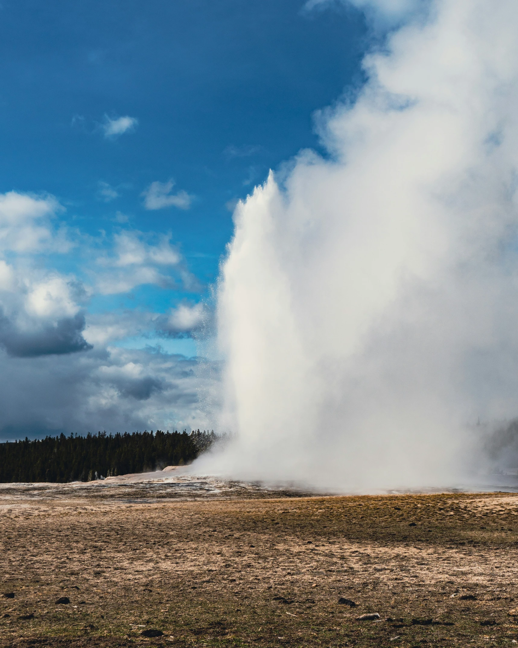 an old - fashioned geyser spews out water into the air